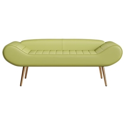 Zurich 57" Loveseat - Green Polyvinylchloride - Metal Foot 