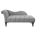 Cirro Chaise Lounge - Dove Gray Upholstery - Espresso Finish Legs