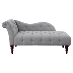 Cirro Chaise Lounge - Dove Gray Upholstery - Espresso Finish Legs 