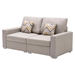 Atrius 67" Loveseat with Pillows and Interchangeable Legs - Beige Linen Fabric - CAB2569