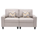 Atrius 67" Loveseat with Pillows and Interchangeable Legs - Beige Linen Fabric - CAB2569