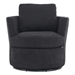 Vista Point Swivel Accent Chair - Black Polyester - Black Iron Legs - CAB2570