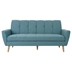 Selsey 71" Flared Arm Sofa - Blue Fabric - Rubberwood Legs