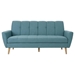 Selsey 71" Flared Arm Sofa - Blue Fabric - Rubberwood Legs - CAB2577