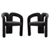 Kaspar Accent Dining Chair - Black Velvet - Set of 2