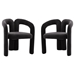 Kaspar Accent Dining Chair - Black Velvet - Set of 2 - CAB2578