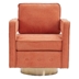 Aurorabrook Swivel Barrel Chair - Orange Linen Fabric - Gold Finish Legs