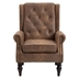 Cumberland Accent Chair - Coffee Microsuede - Black Rubber Wood Legs