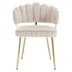 Valleno Accent Chair - Ivory Velvet - Golden Finish Feet