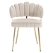 Valleno Accent Chair - Ivory Velvet - Golden Finish Feet - CAB2599