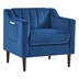 Briarson Modern Upholstered Tufted Accent Chair - Blue Velvet Fabric - Solid Wood Legs