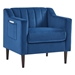 Briarson Modern Upholstered Tufted Accent Chair - Blue Velvet Fabric - Solid Wood Legs - CAB2607