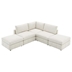 Edinburgh 93" Sectional Sofa with Vertical Stripes - 5 Seater Armless Couch with Convertible Ottomans - Beige