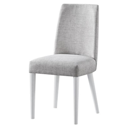 Faylin Chair with White Leg and Gray Fabric 