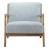 Novaria Lounge Chair - Light Blue Polyester - Elm Wood Finish Frame