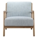 Novaria Lounge Chair - Light Blue Polyester - Elm Wood Finish Frame - CAB2615