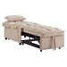 Utopia 68" Multi-Function Loveseat Bed with Storage Pockets - Taupe Velvet - CAB2623