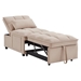 Utopia 68" Multi-Function Loveseat Bed with Storage Pockets - Taupe Velvet - CAB2623