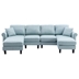 Asterlux 108 Accent Sofa - Light Blue Polyester Fabric - Solid Wood Frame