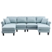 Asterlux 108 Accent Sofa - Light Blue Polyester Fabric - Solid Wood Frame - CAB2625