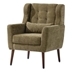 Tallulah Accent Chair - Olive Green Chenille - Light Brown Solid Wood Legs