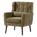 Tallulah Accent Chair - Olive Green Chenille - Light Brown Solid Wood Legs - CAB2637