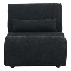 Glowzen Soft Pellet Velvet Recliner - Comfortable Lounge Chair with Waist Pack Padding - Black 