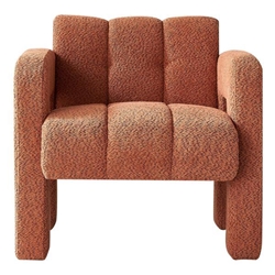 Bloomfield Accent Chair - 31" Wide Boucle Upholstered - Orange 