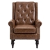 Cumberland Accent Chair - Brown Polyurethane - Black Finish Legs