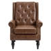 Cumberland Accent Chair - Brown Polyurethane - Black Finish Legs - CAB2666