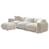 Marston 102 Mid-Century Modern 3-Seater Sofa with Ottoman - Beige Boucle