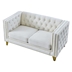 Velurian 58" Loveseat - Beige Velvet - Solid Wood Frame