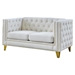 Velurian 58" Loveseat - Beige Velvet - Solid Wood Frame - CAB2669