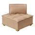 Glamour Ottoman - Lazy Sofa Style - Gold Wooden Legs - Khaki Teddy Fabric