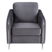 Wanderlust 32" Gray Velvet Modern Chic Accent Armchair - CAB2676