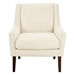 Nala Accent Chair - Cream Fabric - Morocco Wood Finish Legs - CAB2678