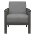 Kensington Accent Chair with Solid Rubberwood Frame - Textured Gray Fabric - Antique Gray Finish Frame