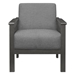 Kensington Accent Chair with Solid Rubberwood Frame - Textured Gray Fabric - Antique Gray Finish Frame - CAB2681