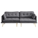 Dawncrest 78" 3 Seater Sofa with Gold Metal Legs - Dark Grey Cotton Linen Fabric - CAB2683