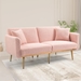 Casa Vita Loveseat Sofa - Pink Teddy Velvet - Rose Golden Metal Feet - CAB2684