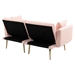 Casa Vita Loveseat Sofa - Pink Teddy Velvet - Rose Golden Metal Feet - CAB2684