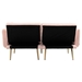 Casa Vita Loveseat Sofa - Pink Teddy Velvet - Rose Golden Metal Feet - CAB2684