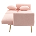 Casa Vita Loveseat Sofa - Pink Teddy Velvet - Rose Golden Metal Feet - CAB2684