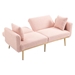 Casa Vita Loveseat Sofa - Pink Teddy Velvet - Rose Golden Metal Feet - CAB2684