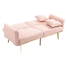 Casa Vita Loveseat Sofa - Pink Teddy Velvet - Rose Golden Metal Feet - CAB2684