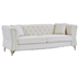 Vauxhall 81" Chesterfield Sofa - Beige Velvet - Metal Foot and Nailhead