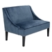 Philomene Avalon Swoop Arm Settee - Blue Polyester Fabric - Moroccan Finish Legs - CAB2691