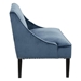 Philomene Avalon Swoop Arm Settee - Blue Polyester Fabric - Moroccan Finish Legs - CAB2691