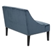 Philomene Avalon Swoop Arm Settee - Blue Polyester Fabric - Moroccan Finish Legs - CAB2691