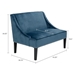 Philomene Avalon Swoop Arm Settee - Blue Polyester Fabric - Moroccan Finish Legs - CAB2691